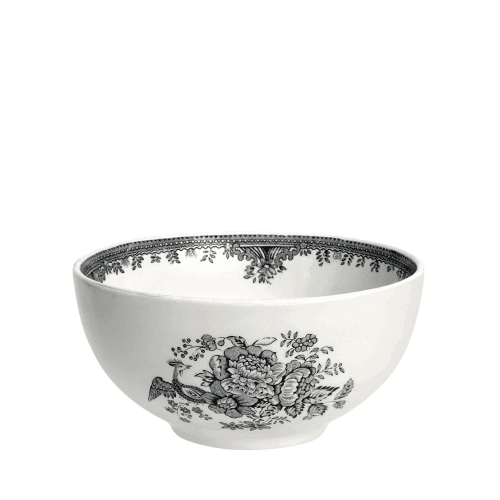 Image showing the Asiatic Pheasants Footed Bowl, Black & White product.