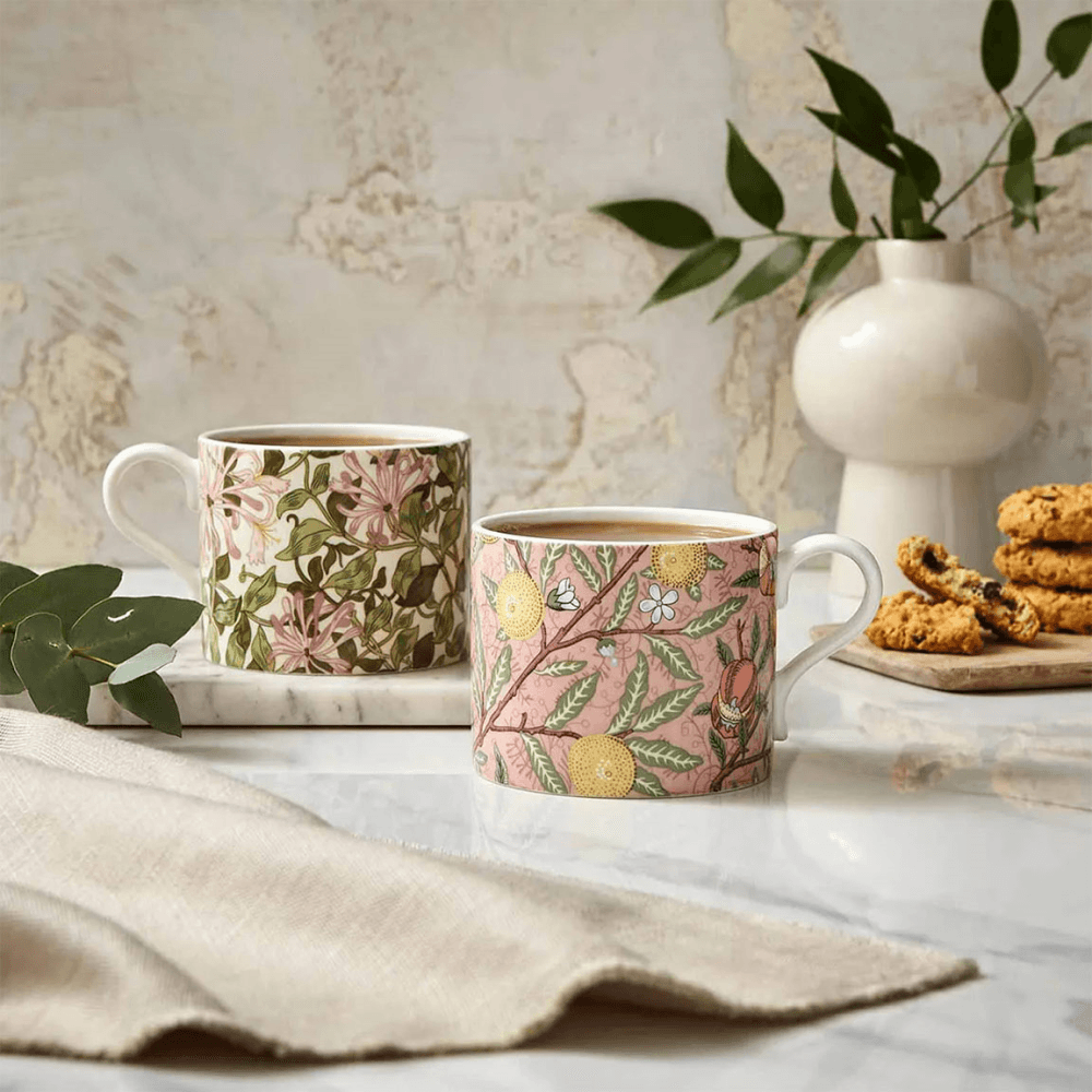 Morris & Co Set of 2 Mugs, Fruit and Honeysuckle
