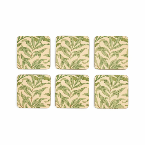 Image showing the Willow Boughs Set of 6 Coasters, Green product.