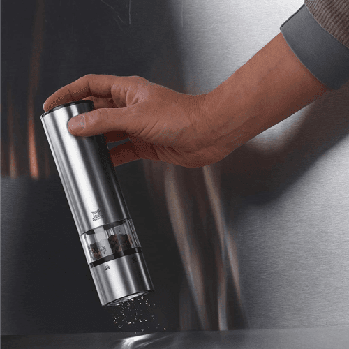Image showing the Elis Sense u' Select Electric pepper mill, Brushed Stainless Steel Finish product.