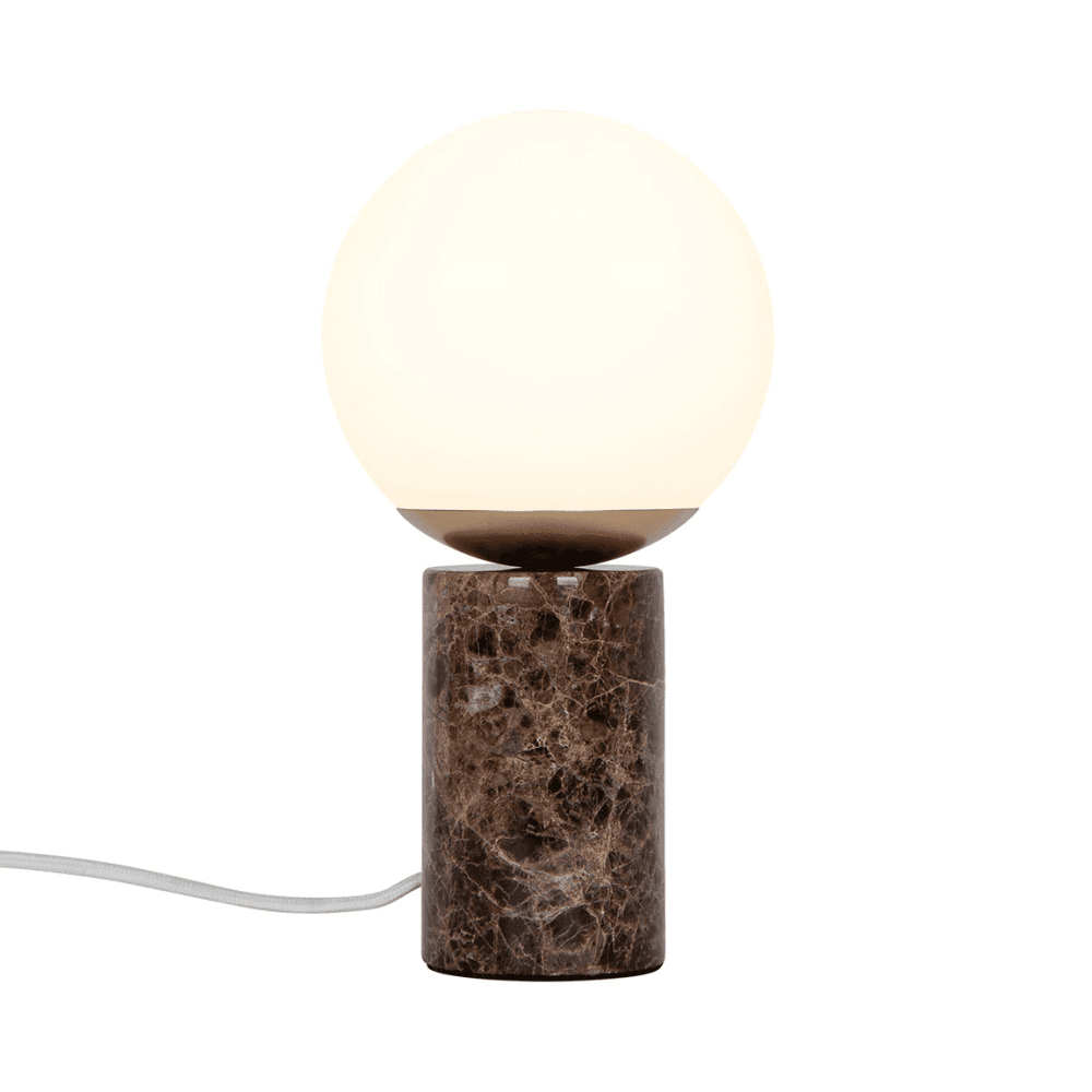 Lily Marble Table Lamp, Brown