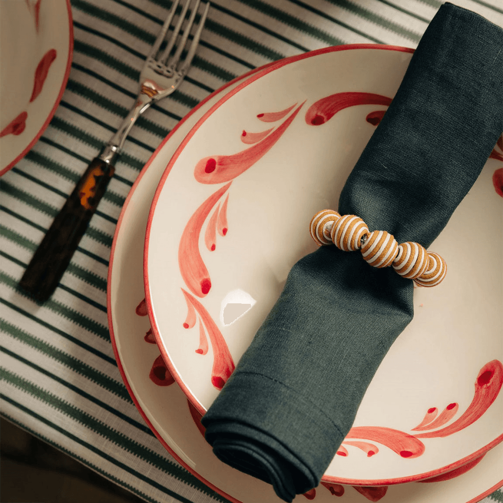 Striped Set of 4 Napkin Rings