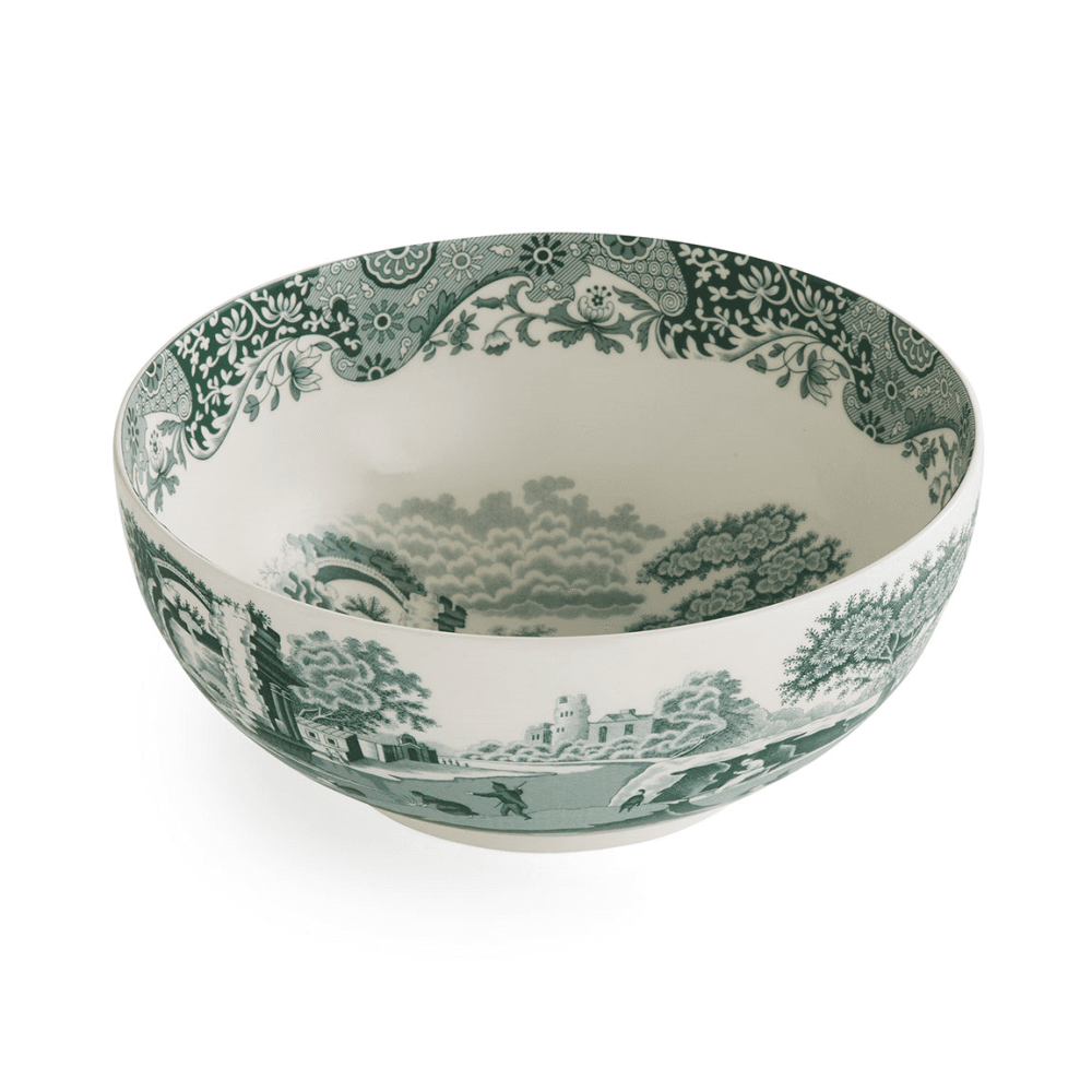 Heritage Italian Round Statement Bowl, Green