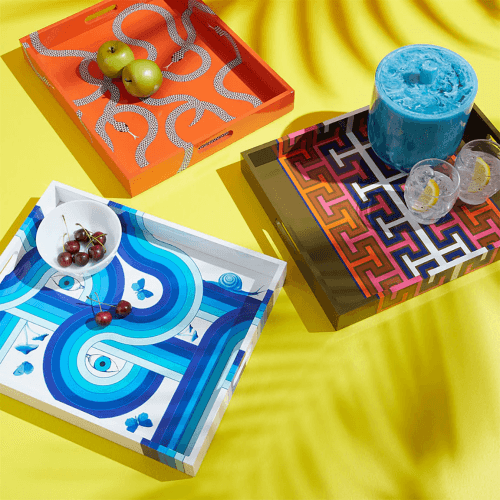 Image showing the Eden Lacquer Tray, Orange product.