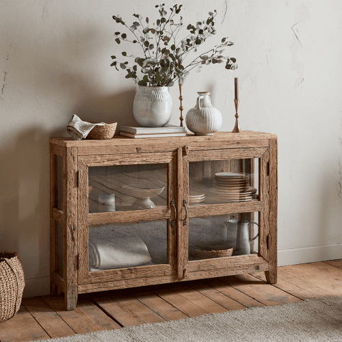Image showing the Ibo Reclaimed Wood & Glass Sideboard, Natural product.