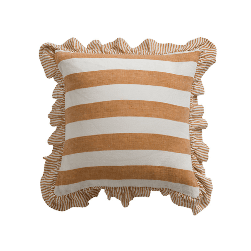 Image showing the Cora Wide Stripe Cushion Cover, Amber product.
