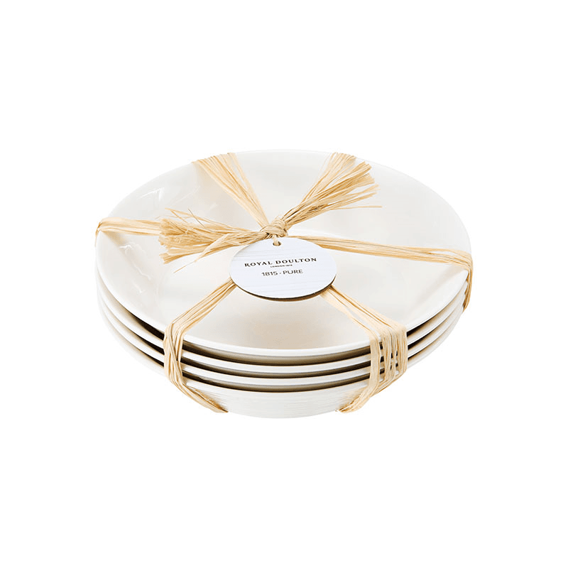 Pure Set of 4 Pasta Bowls, White