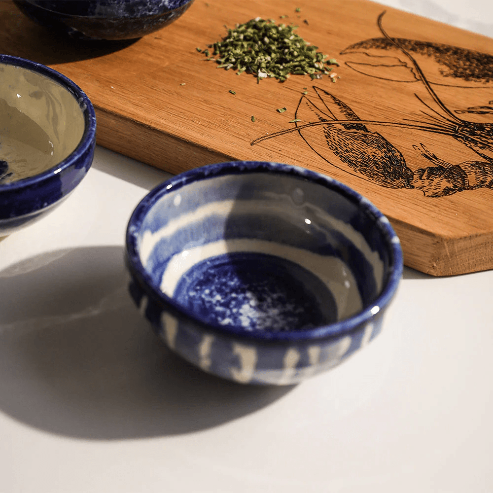 Stripe Dip Bowl, Blue