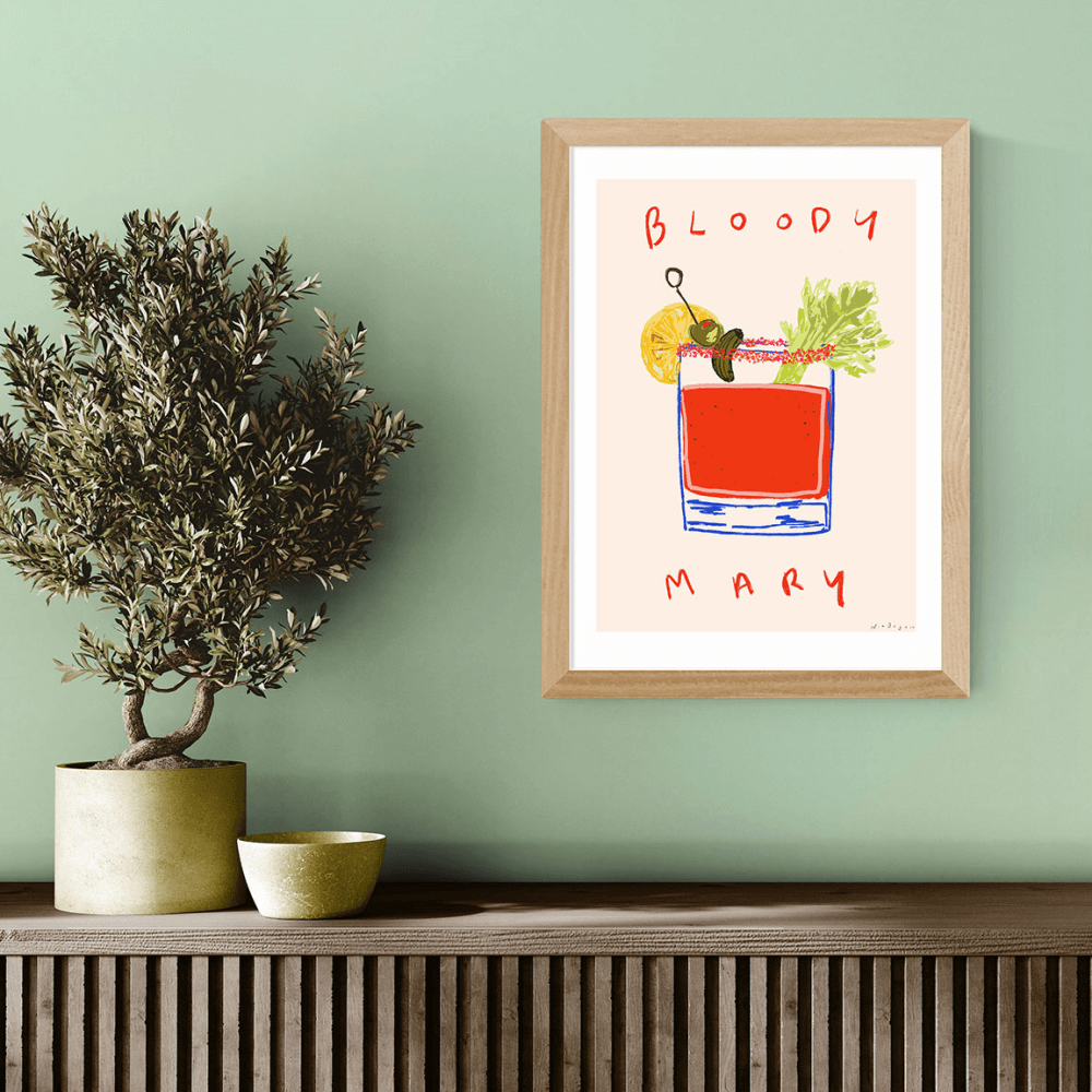 Nia Beynon Bloody Mary Print, Oak