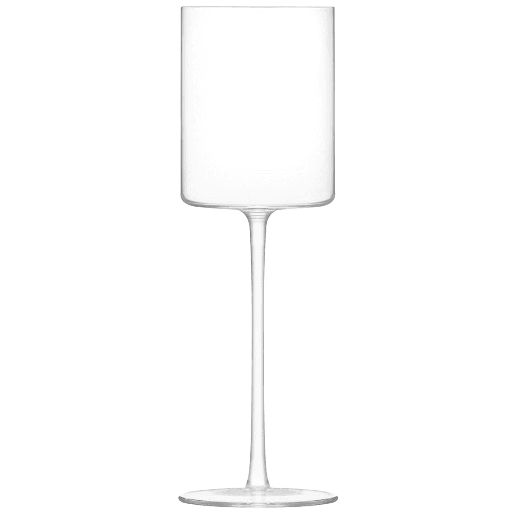 Moderne Set of 2 White Wine Glasse, Clear