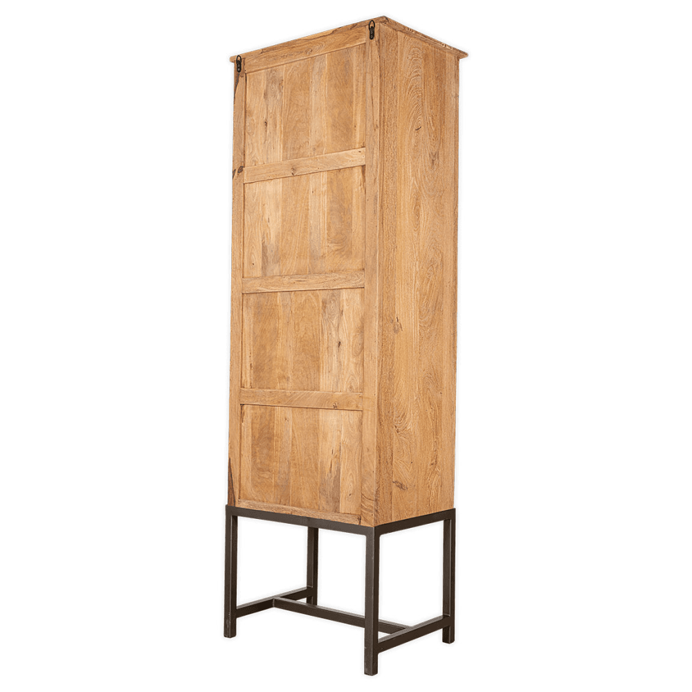 Nivri Mango Wood & Iron Tall Cabinet, Black