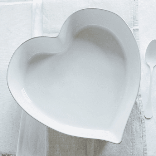 Image showing the Porto Heart Stoneware Oven Dish, White product.