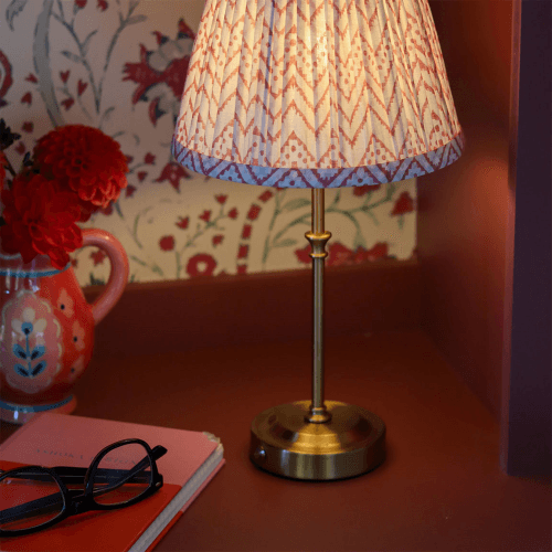 Image showing the The Drake Rechargeable Lamp Base, Antique Brass product.
