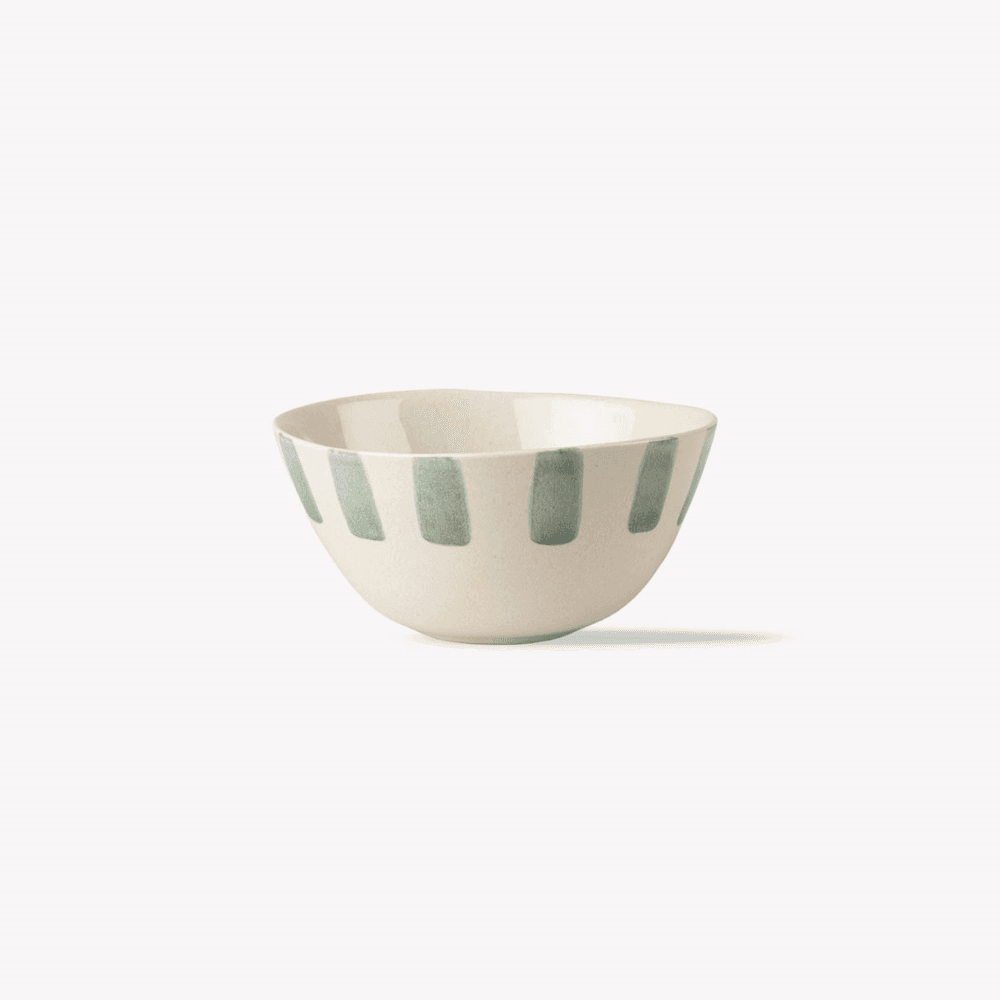 Cranwell Stripe Edge Bowl, Fern