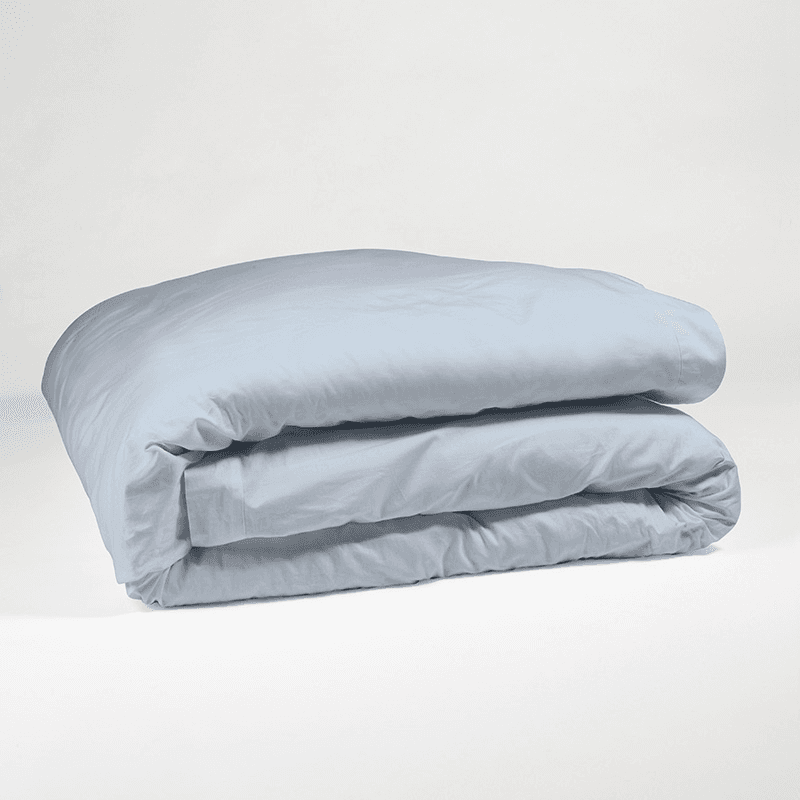 The Edged 300 Thread Count Border Sateen Duvet Cover, Nordic Sky