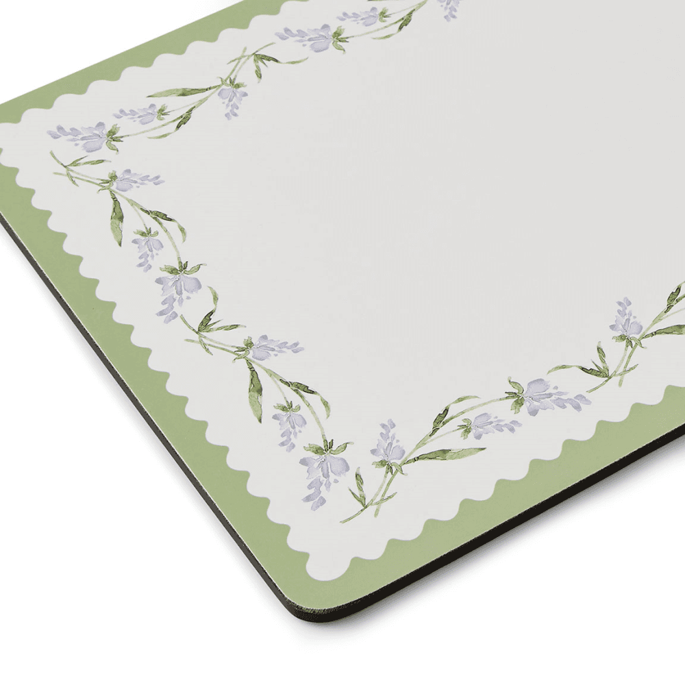 Lavandula Set of 4 Large Placemats, White