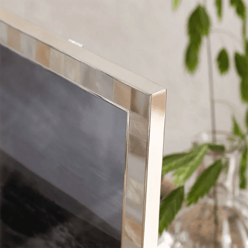 Image showing the Mother of Pearl Double Hinged Photo Frame, White product.